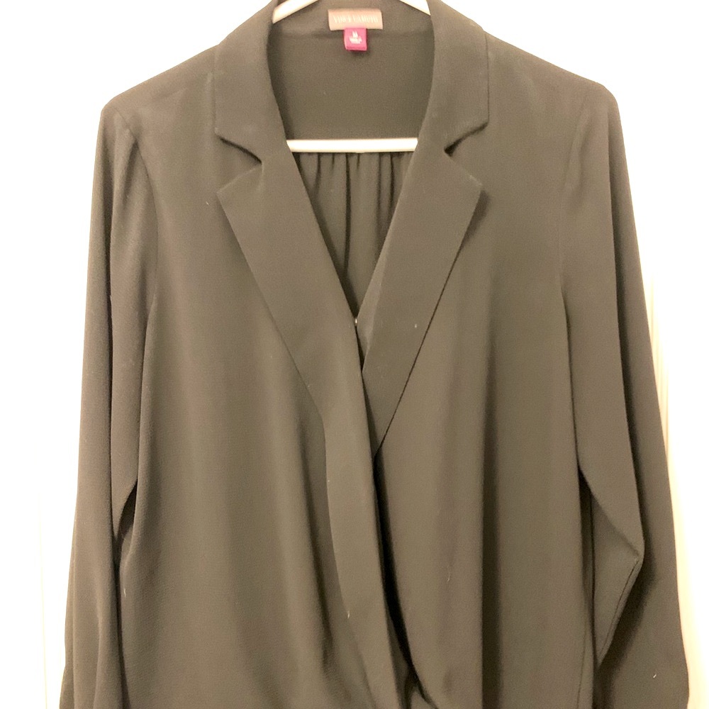Vince Camuto Blouse- Deep V-Neck with Snaps